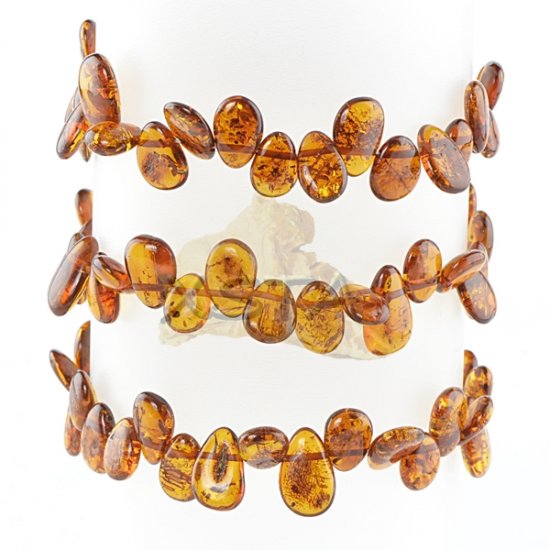 dark cognac drop shaped amber bracelet